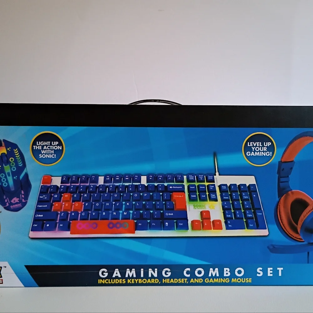 Blue and Red Gaming Keyboard with LED Lighting